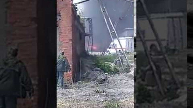 Пожар на формовочном заводе ЖБИ в Благовещенске