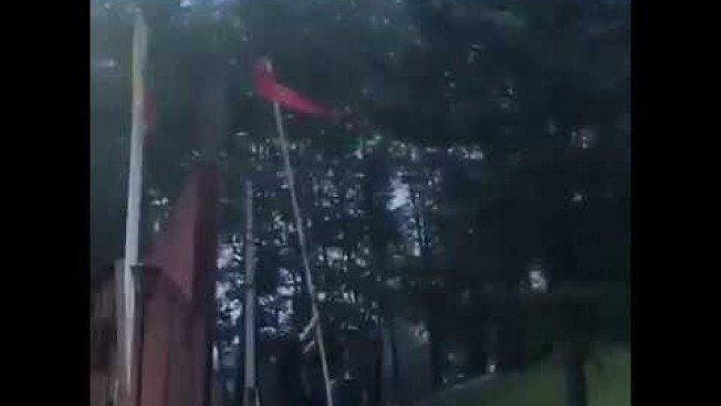 Вандалы украли флагшток со знаменем Победы с площади г. Сковородино