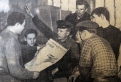 Коммунист Н. Остапец читает рабочим завода «Амурский металлист» статью о полете Ю. Гагарина. 1961.