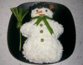 Идеи для оформления праздничных блюд: «Снеговик».