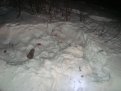 После сильнейшего удара мальчика отбросило  в снег примерно на шесть метров.