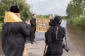 Молебен у Албазинской иконы Божией  Матери на ул. Ленина  в Пояркове.