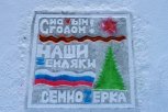 Ледовую открытку жители амурского села Семиозёрка посвятили мобилизованным землякам