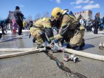 Первоклассники из села Грибского записали видеопоздравление для отцов-пожарных