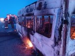 В Приамурье на трассе во время движения загорелся пассажирский автобус